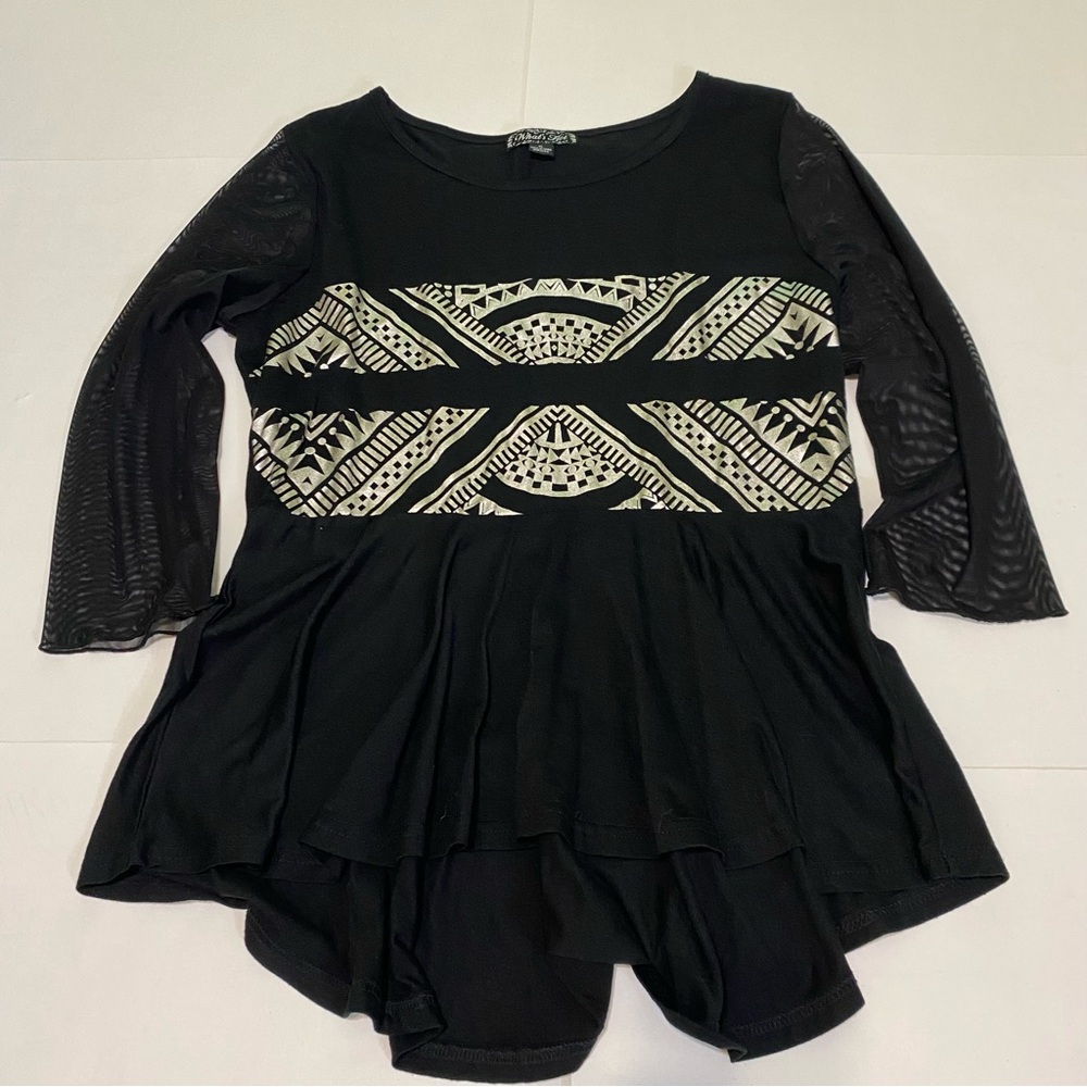 ❤️What’s Hot Whimsigoth  Black and White Patterned Top